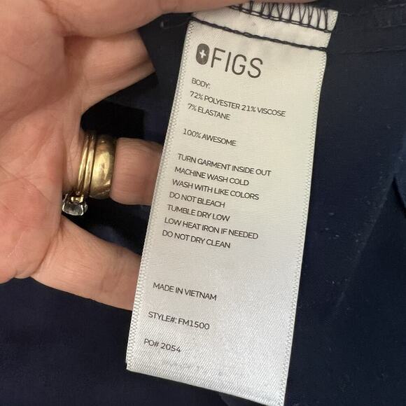 Figs Scrub Set Men 2XL SHORT Leon 3-pocket Top + Cairo Pants Short Navy Blue - Picture 13 of 13